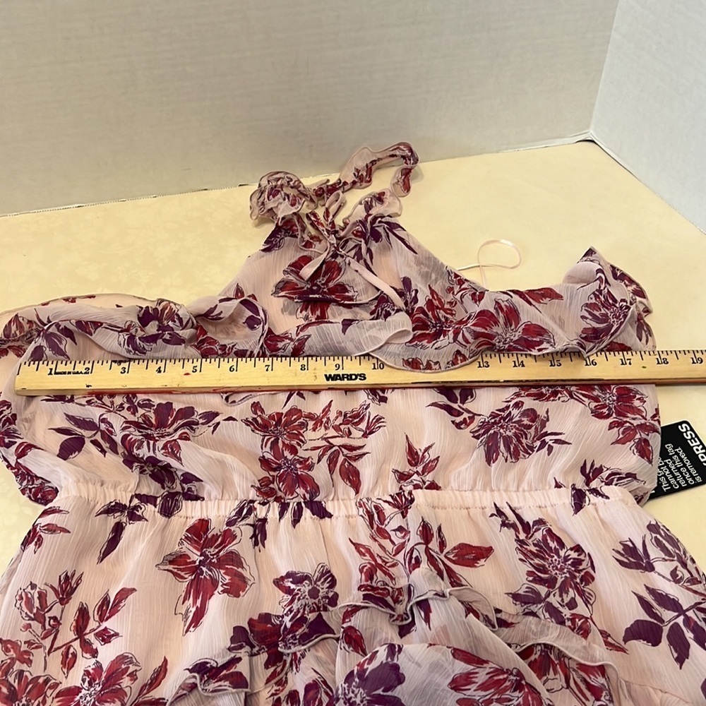 Express halter layered dress.  Floral.  Size L - Picture 9 of 11